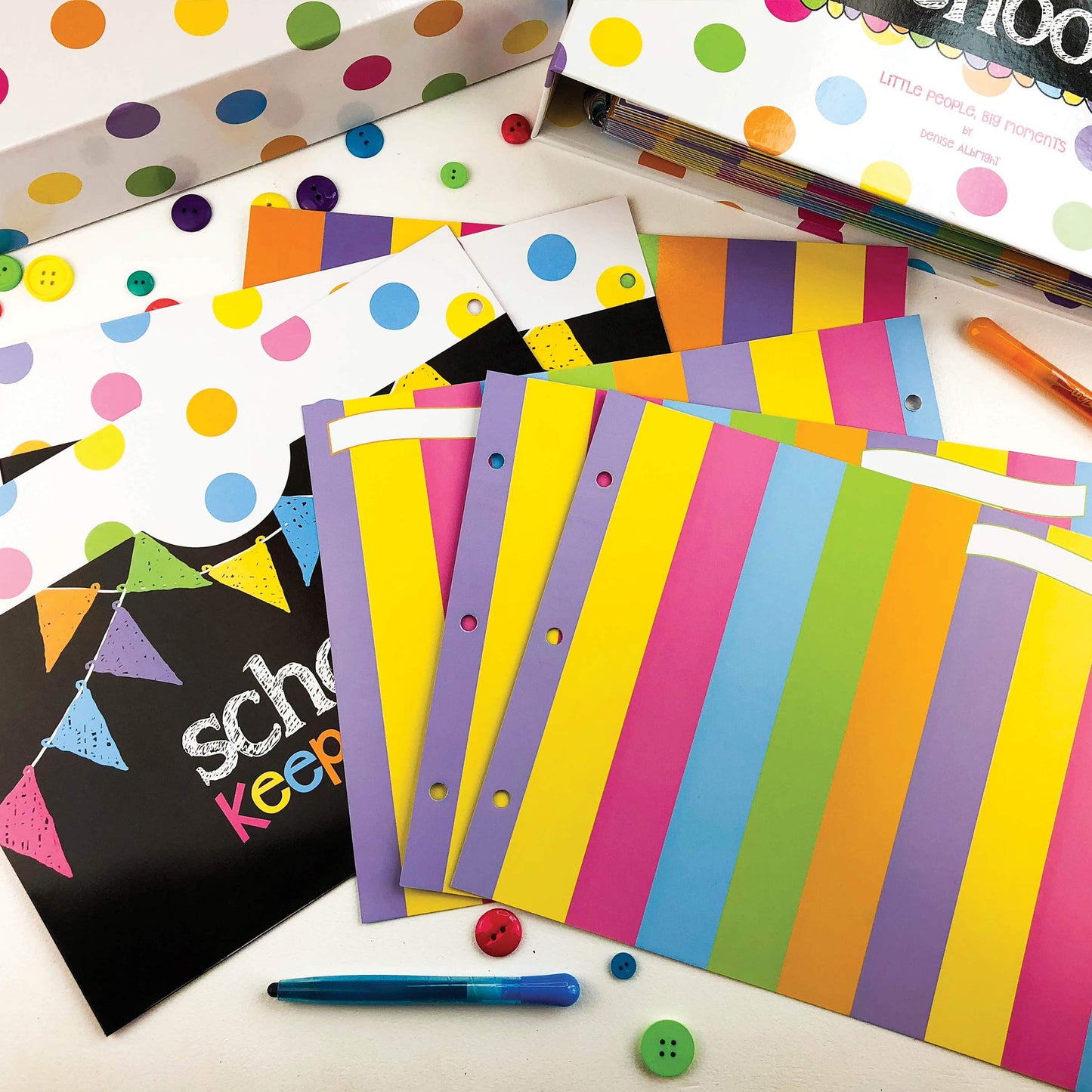 School Memory Scrapbook (3 Sets) Refill Extra Pockets and Photo Pages Kits for Class Keeper® Memory Keepsake Book for Girls