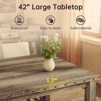 Farati Counter Height Dining Table Set for 4,Farmhouse Dining Table Set for 4,Square Bar Kitchen Dining Table with 4 Bar Stools,High Dining Table and Chairs for Dining Room, Kitchen