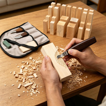 30pcs Wood Carving Kit Includes Basswood Blocks Wood Whittling Knife Kit 4pcs Templates Carving Knives for Wood DIY Beginners