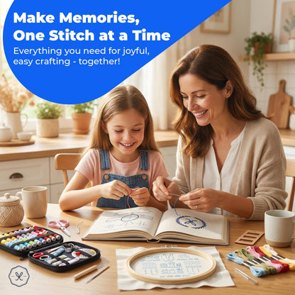 Upgraded 2026 Embroidery Stitch Book Kit for Beginners | 106 Patterns, 65 Water Soluble Designs, 86 pcs Sewing Supplies Set with Hoop | Complete Set | DIY Craft Cross Stitch Practice Book