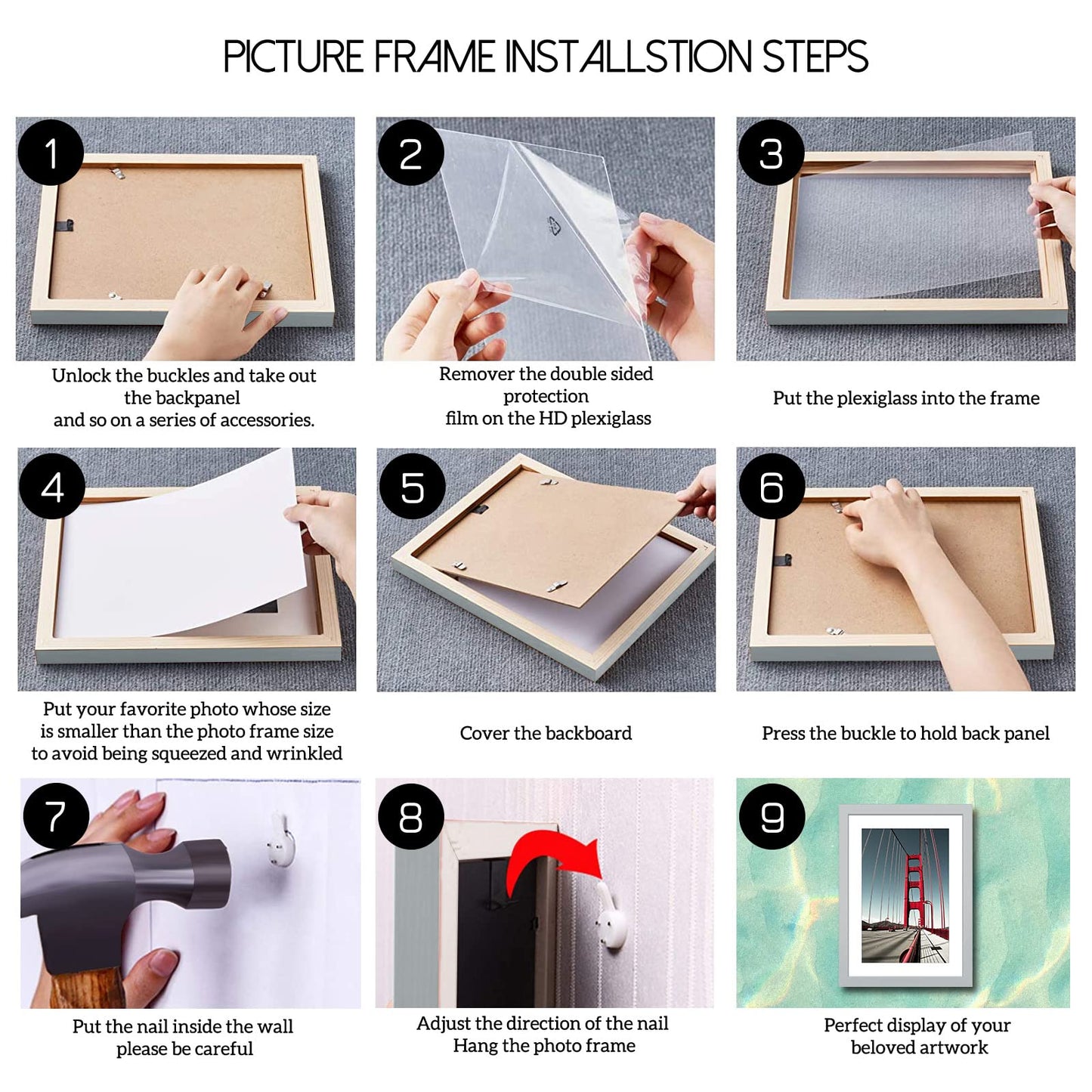 12x16 Picture Frame Diamond Painting Frames Poster Frames Made of Solid Wood,Display Pictures 10x14 with Mat or 12x16 without Mat for Photos, Paintings,Walls Decoration,Anniversary,Wedding,Christmas