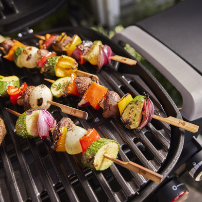 Weber Q 2800N+ Liquid Propane Portable Grill, Charcoal Grey – Wide 250°–700°F Temp Range with Plus Burner for Searing, Low‑Temp Roasting & High-Dome Lid for Travel & Camping