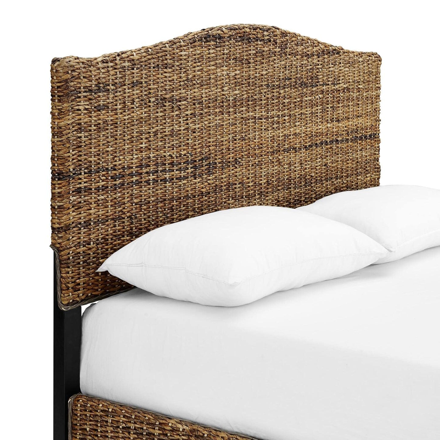 HomeStock Lakeside Living Bed Set, Queen Size, Natural, Steel, Wood Finish Banana Leaf - 86" L x 66.75" W x 52.75" H