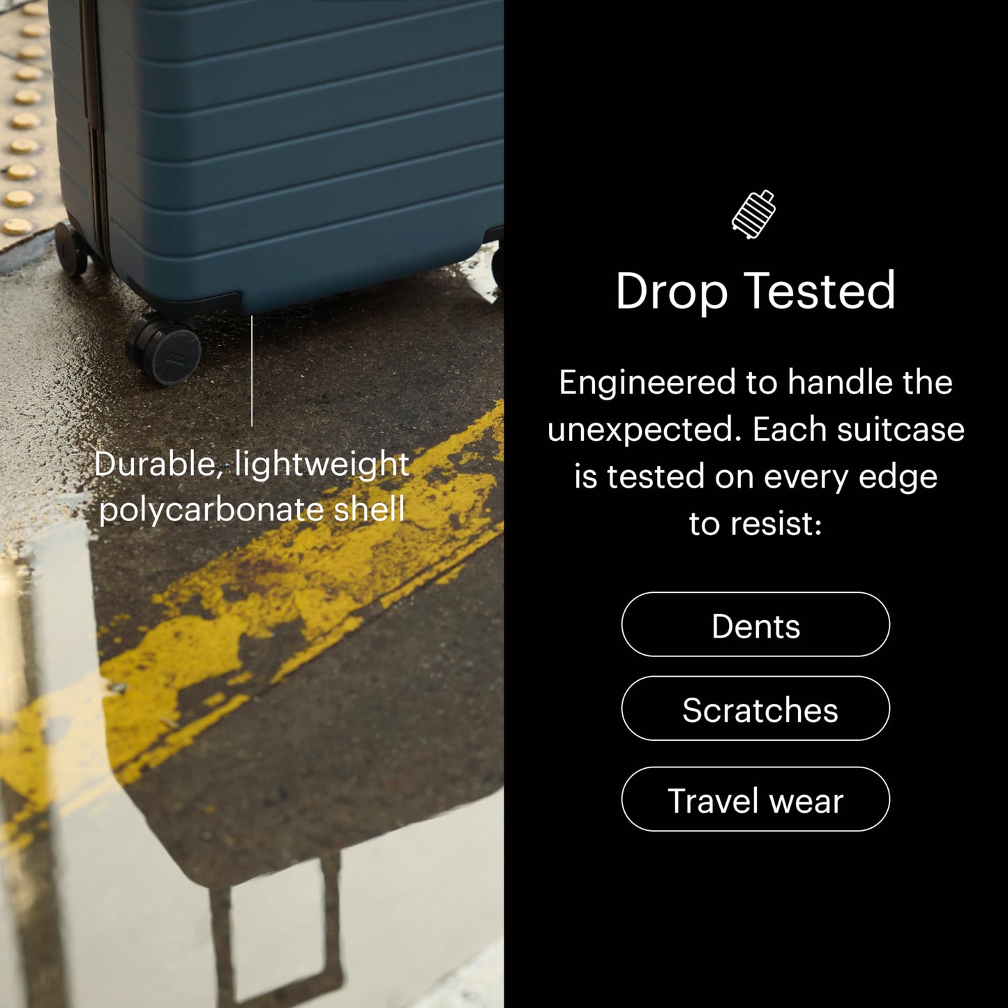 Away Medium Checked Luggage - 26-Inch Lightweight Hardside Suitcase with Custom WhisperGlide 360° Wheels, Interior Compression System, TSA-Accepted Lock - Navy Blue