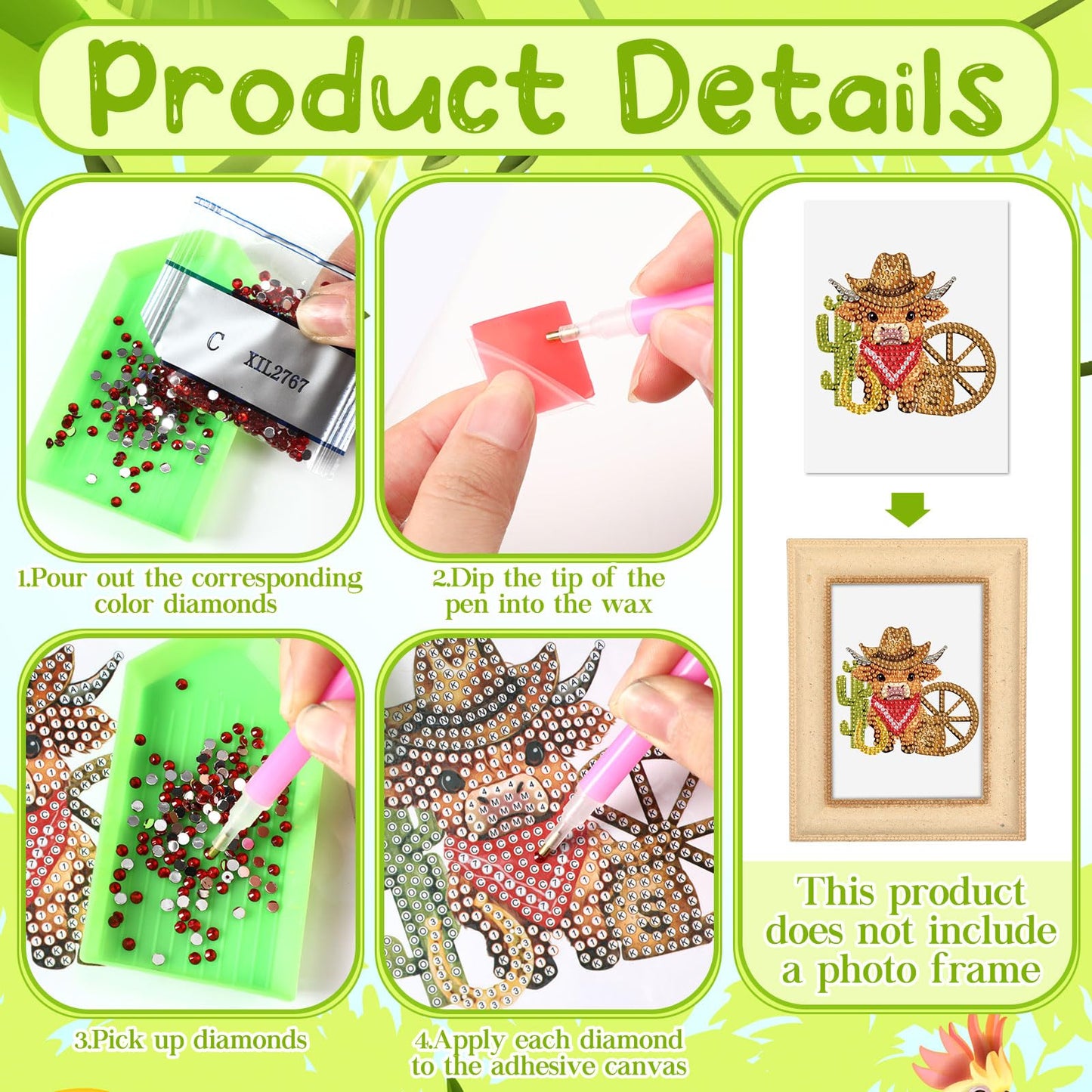 Xuhal 30 Pcs Interchangeable Diamond Art Kits DIY Holiday Seasonal Animals Diamond Paintings for Adults Rhinestone Gem Art Crafts for Easter Spring Summer Home Wall Table Decor Gifts