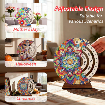 CharySim 3D Diamond Art Calendar Kits for Adults Diamond Gem Art Kit Rhinestone Craft Kit Paint By Dots Kit for Women Birthday Gift DIY Bedazzling Art Craft Home Decor Desktop Stand