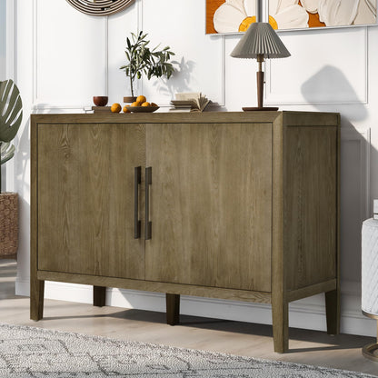 Merax Modern Rustic Wood Buffet Sideboard with Storage Shelf, 2 Doors Coffee Bar Cabinet TV Stand for Bedroom Living Room Dinning Room Kitchen Espresso