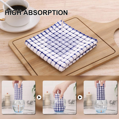 24 Pack 12 12 Inches Kitinjoy Cotton Terry Kitchen Dish Cloths, x Super Soft and Absorbent Dish Rags, Quick Drying Dish