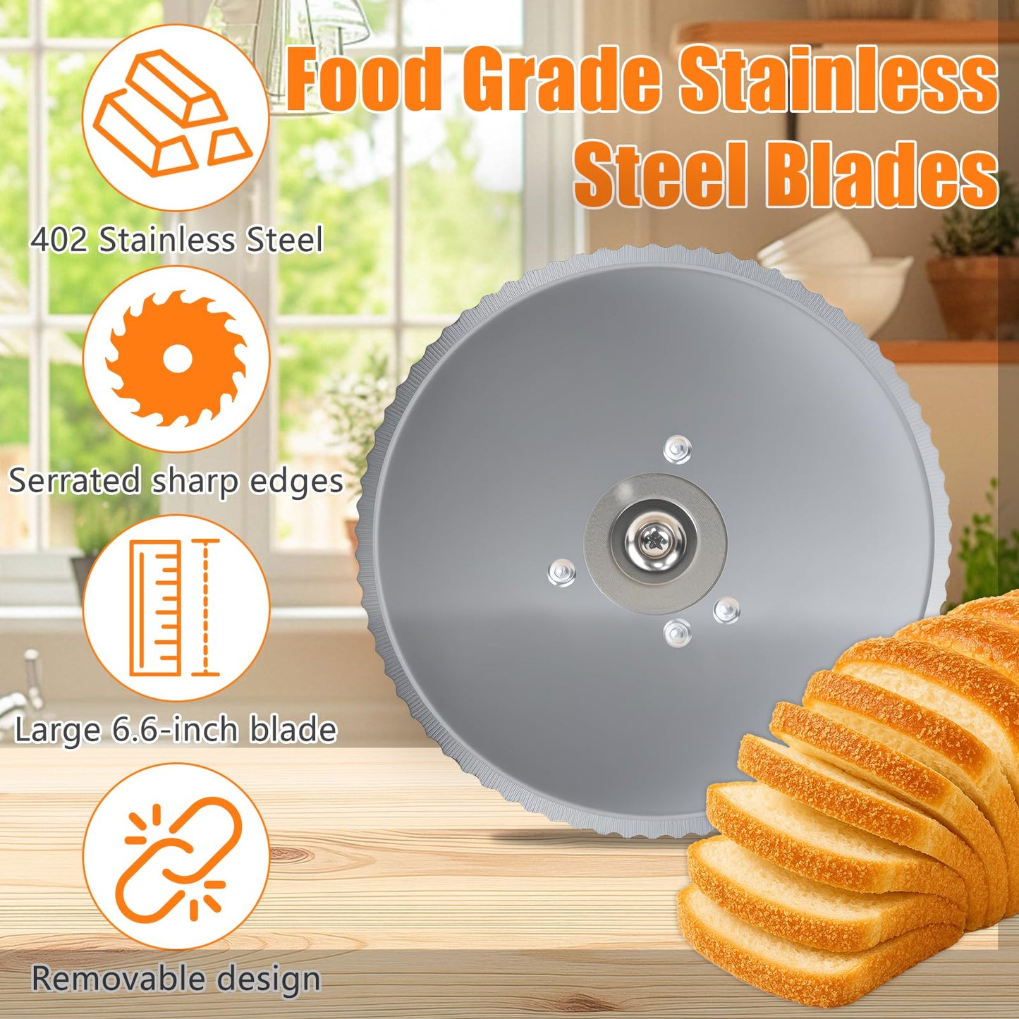 Manual Bread Slicer for Homemade Sourdough Bread with Strong Suction Cup,Adjustable Thickness Bread Cutter for Homemade Bread,Hand Crank Bread Slicer with Scale Line & Stainless Steel Serrated Blade