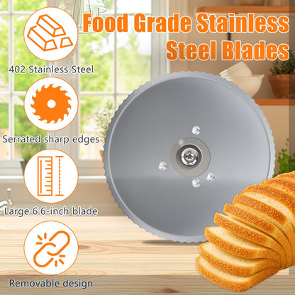 Manual Bread Slicer for Homemade Sourdough Bread with Strong Suction Cup,Adjustable Thickness Bread Cutter for Homemade Bread,Hand Crank Bread Slicer with Scale Line & Stainless Steel Serrated Blade