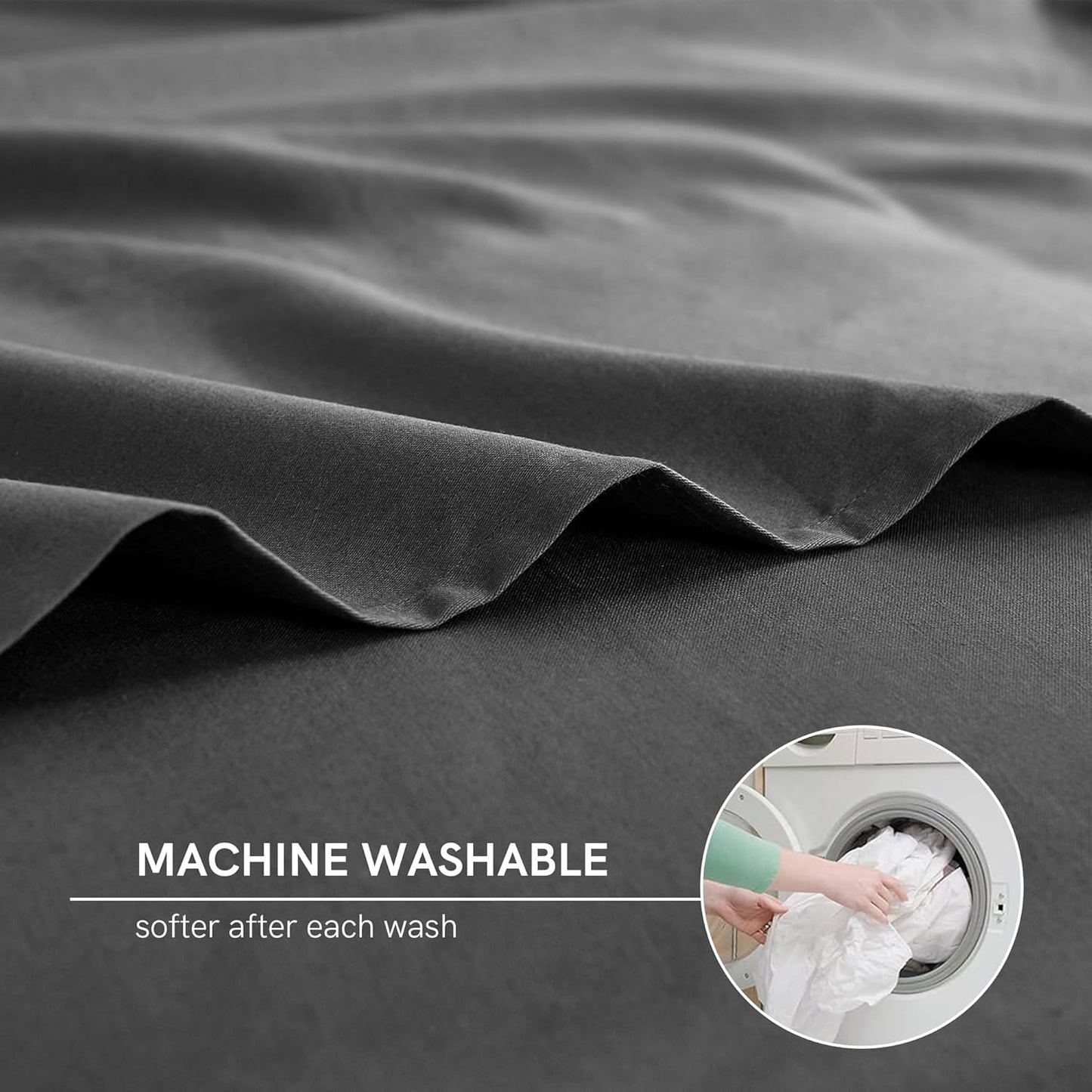 YnM Exclusive Cotton Duvet Cover for Weighted Blankets - Dark Grey, 41"x60"