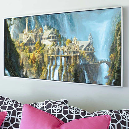 YALKIN Square 5D Diamond Painting Kits for Adults, Castle Large Diamond Art Kits Full Drill Diamond Painting Kit for Adult Beginners, DIY Crystal Picture Art for Home Wall Decor 40x70CM/15.8x27.6in