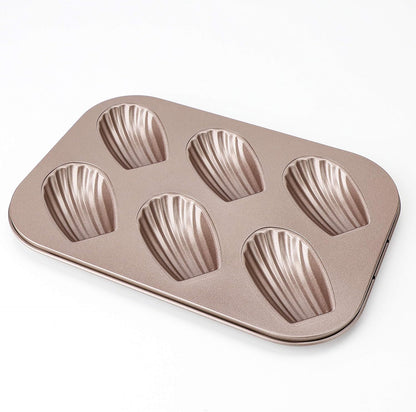 Beasea 3 Pack Madeleine Pans, 10x7 Inch Nonstick Cat Shaped Cake Cookies Pan for Baking