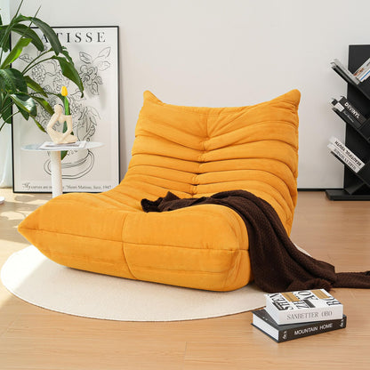 High-end Bean Bag Chairs for Adults Giant Bean Bag Chair Memory Foam BeanBag Chair Bean Bag Sofa Fireside Beanbags Lazy Sofa for Living Room Bedroom Office Suede Yellow
