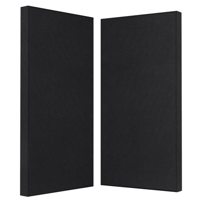 2” Thick Acoustic Panels with Hanging Hardware, 2 PCS 47.2” x 23.6” Fiberglass Sound Absorbing Panels for Home Theater Church Office Wall, Black