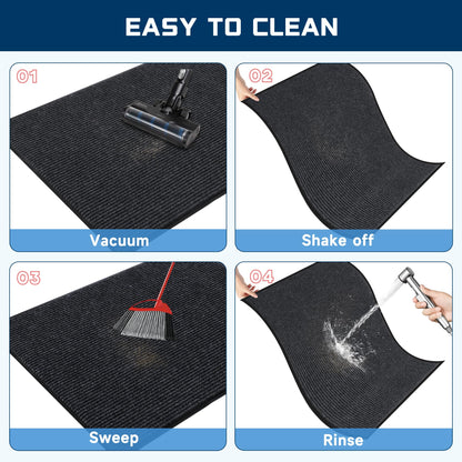 8'x4' Front Door Mat, Extra Large Indoor Outdoor Doormat, Heavy Duty Commercial Floor Mat, Non Slip Rubber Backing Welcome Mats for Entryway, High Traffic Area, Waterproof, Low-Profile, Easy to Clean