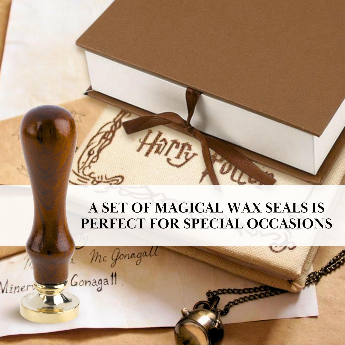 Wax Seal Stamp Kit - Sealing Stamp Set with Vintage Wooden Handle Seal Wax Stamp for Craft and Gift Vintage Wax Envelope Seal Press Heads and Hand for Adults