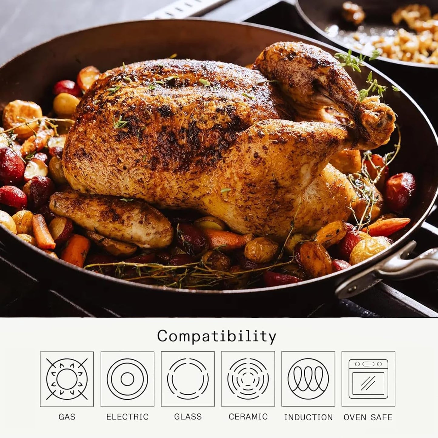 Made In Cookware | 3 Piece (Includes 8",10",12") Seasoned Blue Carbon Steel Frying Pan | Professional Cookware | Crafted in Sweden | Induction Compatible