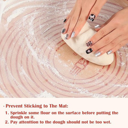 Folksy Super Kitchen Non-Slip Silicone Pastry Mat - Extra Large 28'' x 20'' for Baking & Dough Rolling