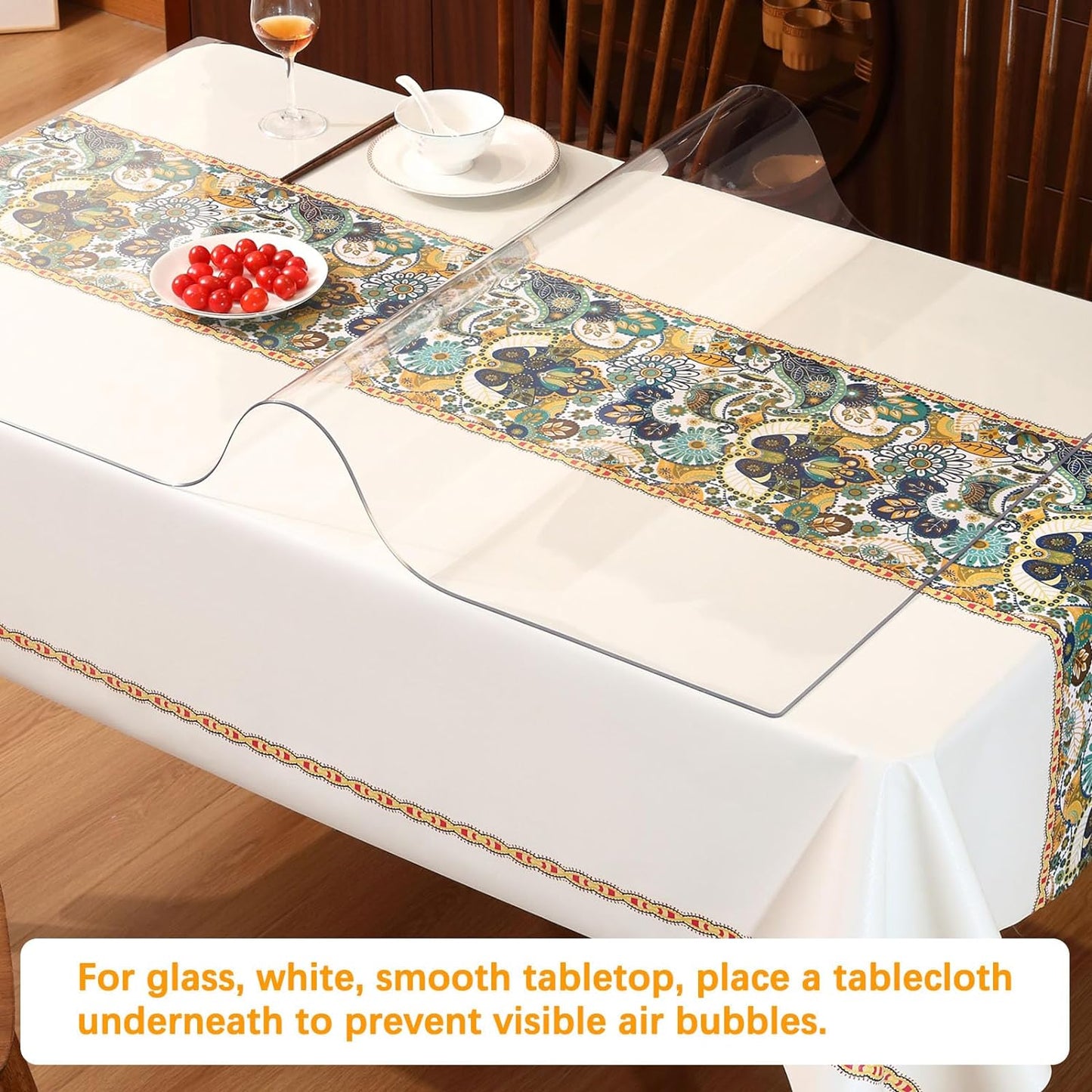 12 14 Inch Clear Table Protector X Thick Plastic Table Cover Protector Waterproof PVC Clear Tablecloth Protector Pad