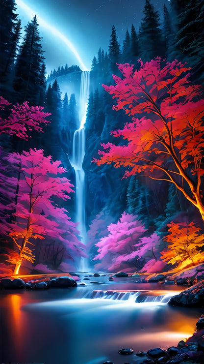 ZHUMUTO Large 5D Diamond Art Painting Kits for Adults,15.7x27.5inch Landscape Waterfall E DIY Full Round Drill Diamond Dots Large Size,Big Gem Art and Crafts for Home Wall Decor Gifts