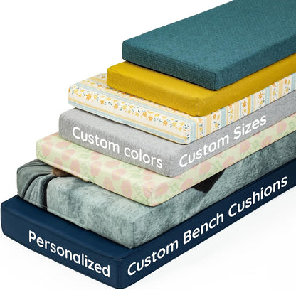 ROFIELTY Custom Bench Cushion for Indoor/Outdoor Furniture, Custom Sizes Waterproof Non-Slip High Density Foam Window
