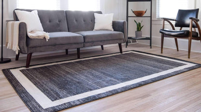 Unique Loom Del Mar Collection Area Rug - Maria (7' 10" x 11' 4" Rectangle, Black/ Ivory)