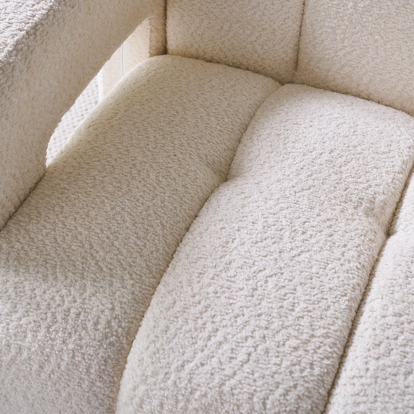 KEIKI 31" Boucle Accent Chair with High Density Foam Cushion, Upholstered Modern Style Oversized Single Sofa Chair, Easy Assembly, for Living Room and Bedroom, Apartment, Office, Beige