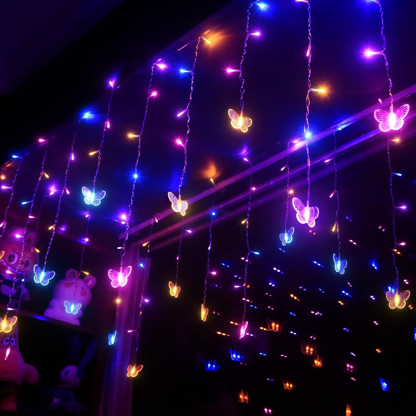 120 19.7FT Butterfly Fairy Lights for Bedroom Curtain Ceiling Wall Decor USB Plug-in Led Twinkle String Light