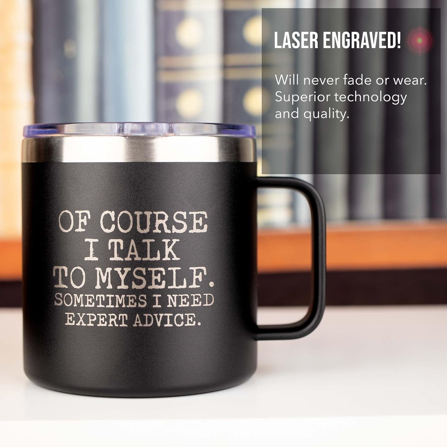 JENVIO Funny Travel Mugs for Fathers Day, Laser Etched Stainless Steel Coffee Mug Tumbler, Unique Gift