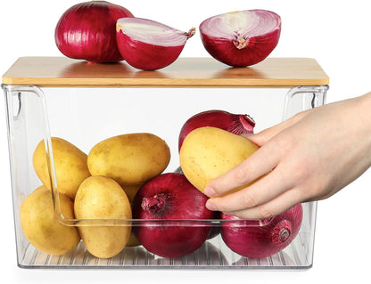 Stackable Kitchen Pantry Basket Organizer for Onion, Potato, Vegetable, Produce Storage