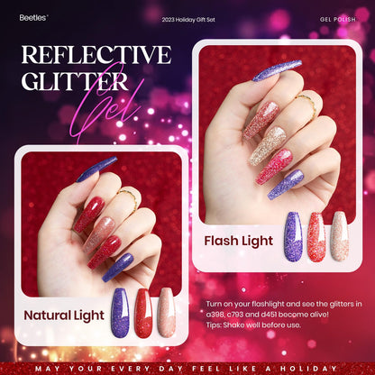 Beetles Halloween Gel Nail Polish - 39 Pcs Jelly Nail Set Glitter Changing Nail Polish Kit Treasure Box Collection with 3Pcs Base Matte and Glossy Top Soak Off Nails