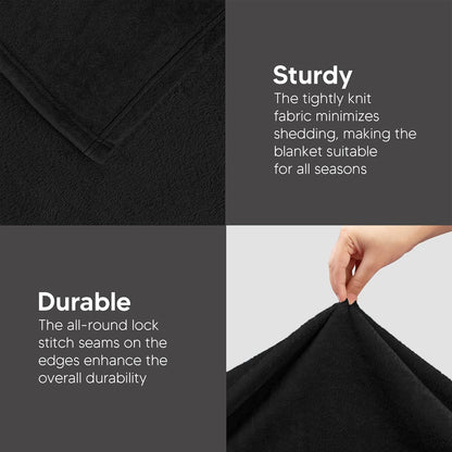 Utopia Bedding Fleece Blanket - Ultra Soft & Warm Queen Size (90x90 Inches) | Cozy All-Season Home Decor in Black