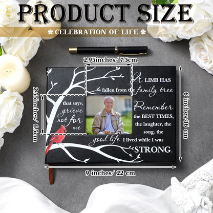 Yingzhao Memorial Funeral Guest Book with Pen 144 Pages Cardinal Funeral Guest Sign in Book for Memorial Service Celebration of Life Party Supplies in Loving Memory(Vivid Style)
