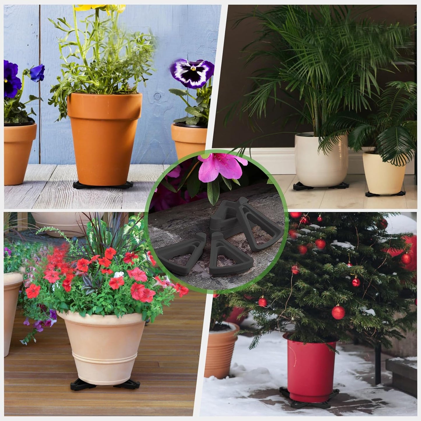 12PCS Plant Pot Feet for Outdoor Planters, Invisible Flower Pot Risers Toes,Indoor Secure Compressive Environmental