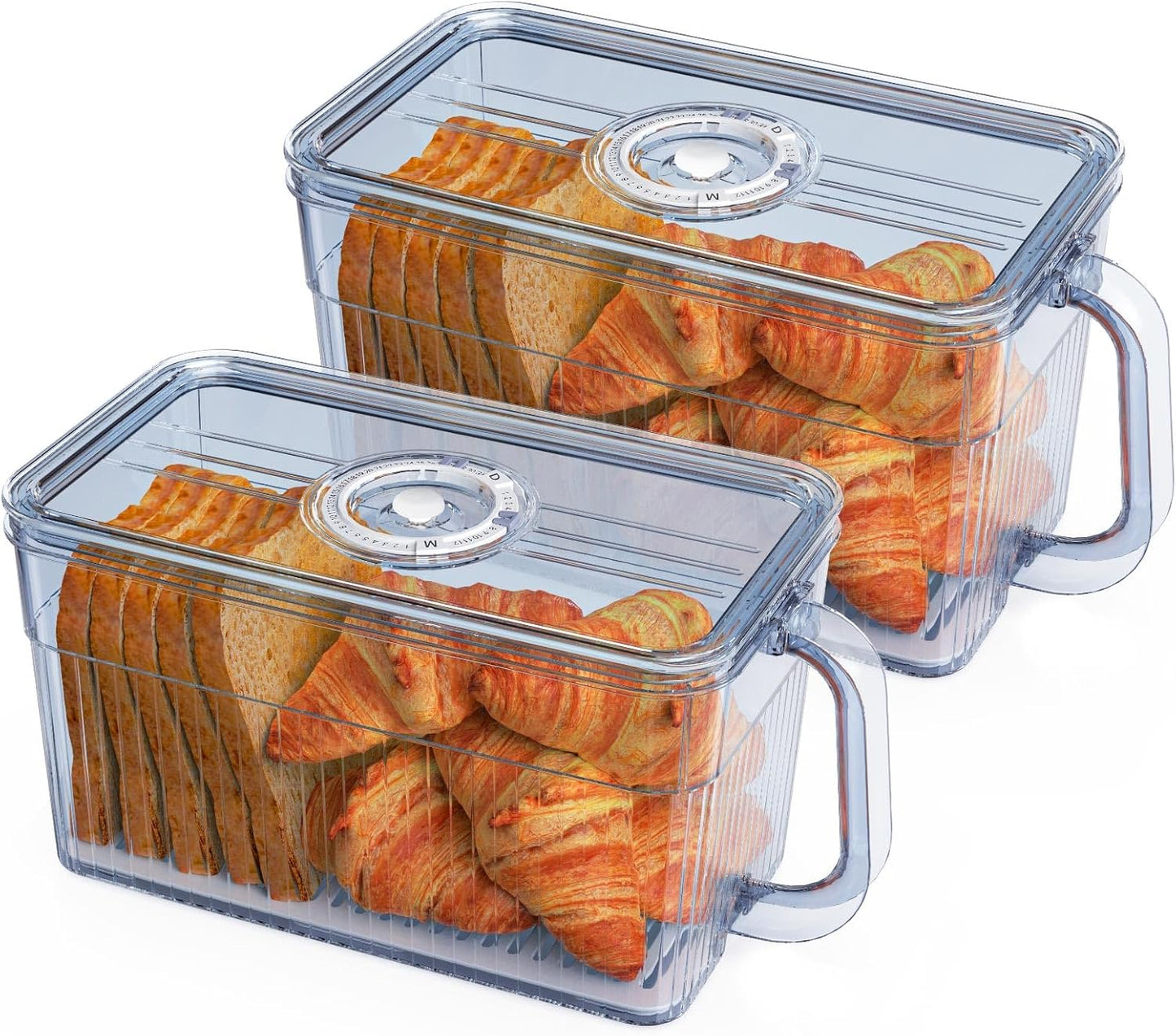 2 Counter, Gifhomfix PCS Bread Box for Homemade Bread Airtight Bread Boxes for Kitchen Time Recording Bread Storage