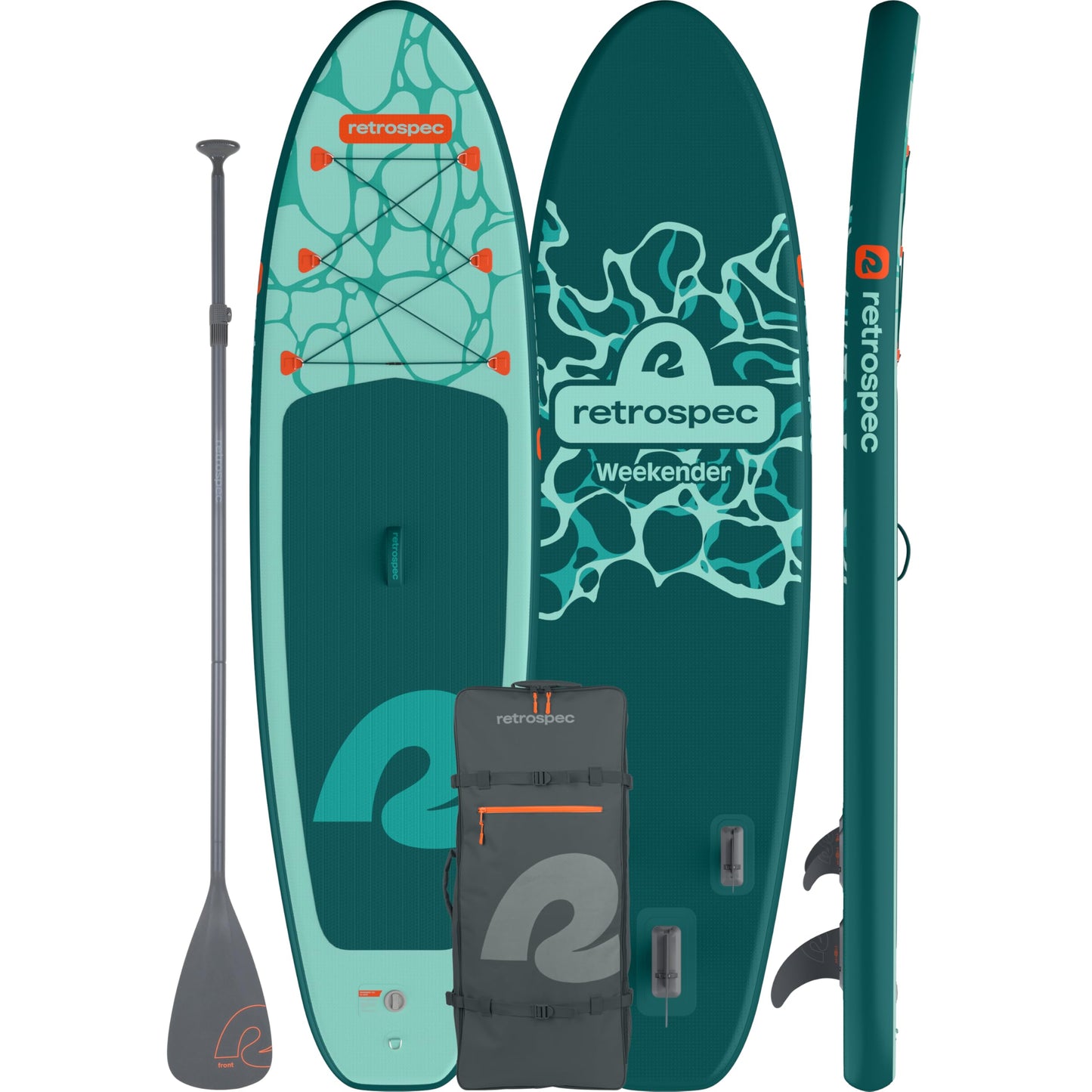 Retrospec Weekender Inflatable Stand Up Paddle Board Includes Paddle, Pump, Travel Bag and Accessories 10’6” Lightweight Inflatable SUP, Puncture Resistant Inflatable Paddle Board for Adults