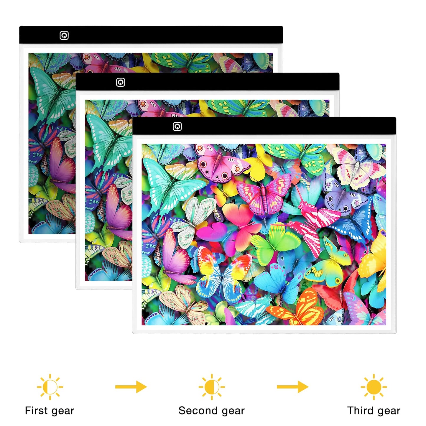 Funshot A3 Led Light Pad Tracing Light Box with USB Power Cable and 4 Fasten Clips,3 Levels of Brightness,Diamond Art Light Board,Sketching,Painting, Sketching,Tracing