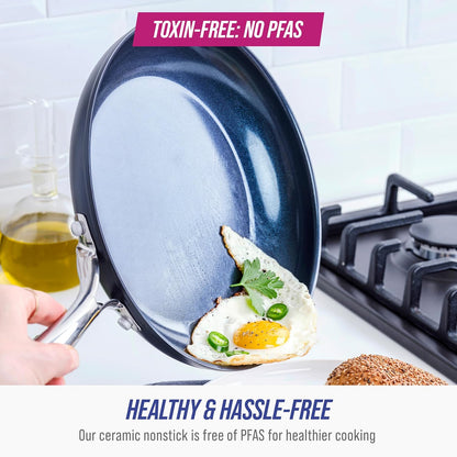 Blue Diamond Cookware 8-Inch Hard Anodized Ceramic Nonstick Frying Pan | PFAS-Free & Dishwasher Safe