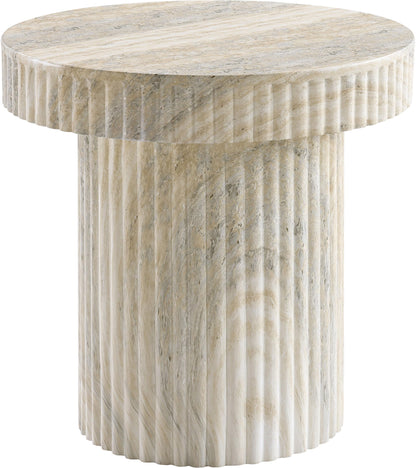 Meridian Furniture Legatto Travertine Indoor/Outdoor Concrete End Table