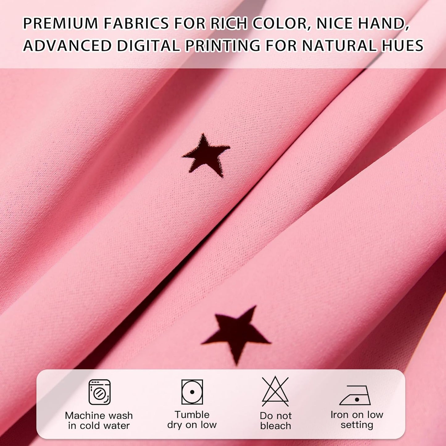 2 72 Inches Grommet W52 L72 XiDi Pink Curtains for Kids Girls Bedroom Panels Blackout Double Layer Curtains with Sheer