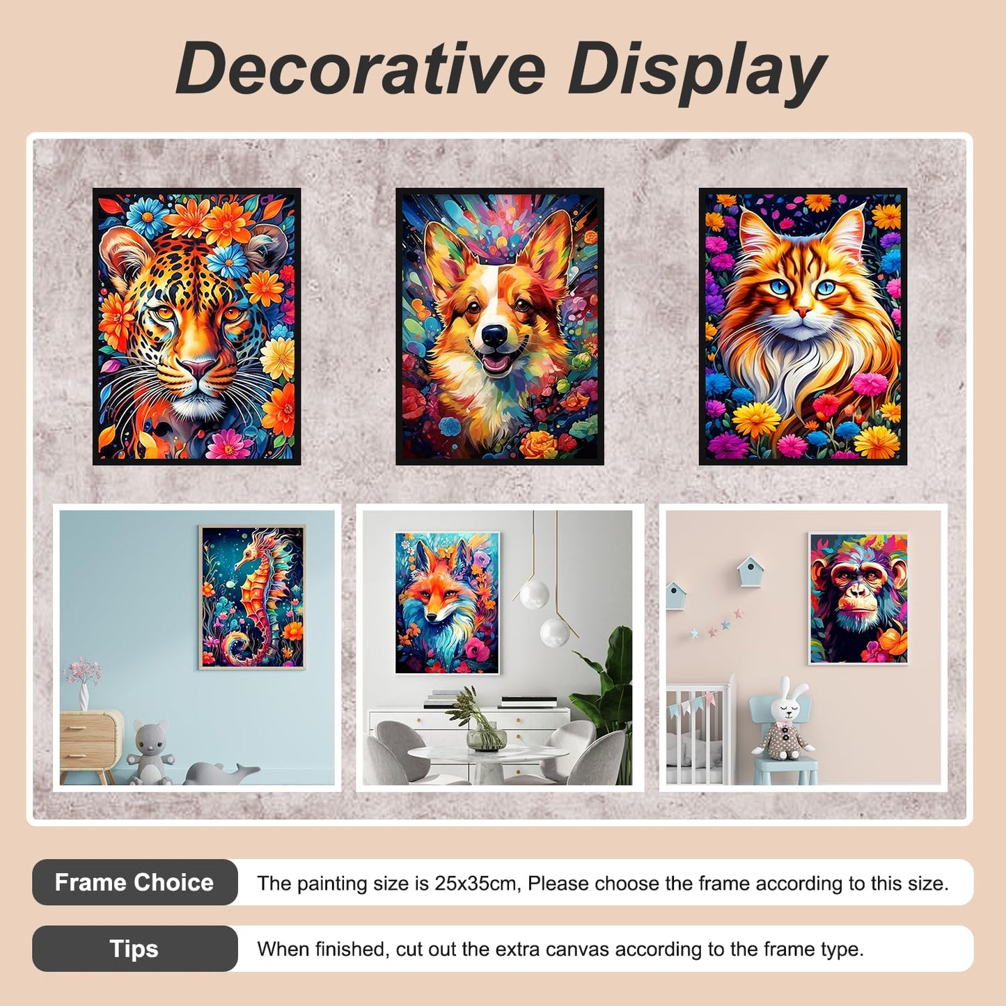 Stalente Diamond Painting Kits for Adults, 10 Pack 5D Diamond Art Kits for Beginners Round Full Drill Diamond Painting for Home Wall Decoration Gift 12×16inch, Animal