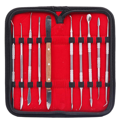 NIUPIKA Steel Wax Carving Tool Dental Clay Pottery Plaster Sculpture Carvers Tools Kit Dabber Tool Set