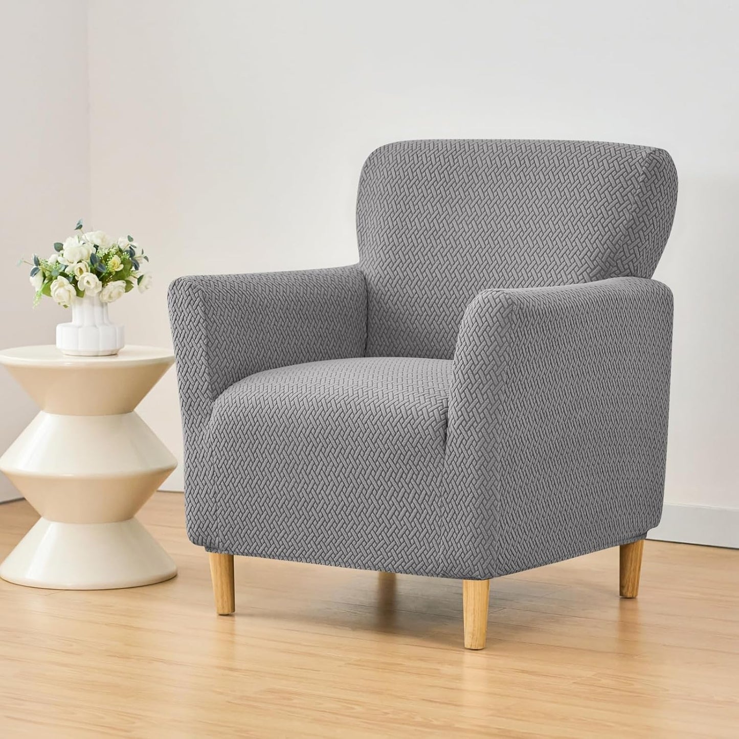 1-Piece, 30x25x25 inches, 34 HAOYONG Banquet Armchair Slipcover - Premium Stretch Jacquard Chair Cover, Removable