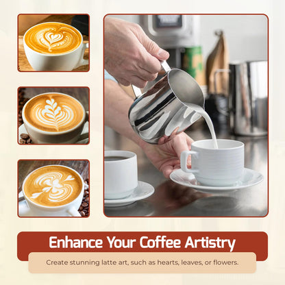 OCS Parts Polished Stainless Steel Frothing Pitchers | 33 Ounce Cup | Commercial Grade Pitchers to Steam and Froth Milk or Cream for Lattes, Cappuccinos and Espressos