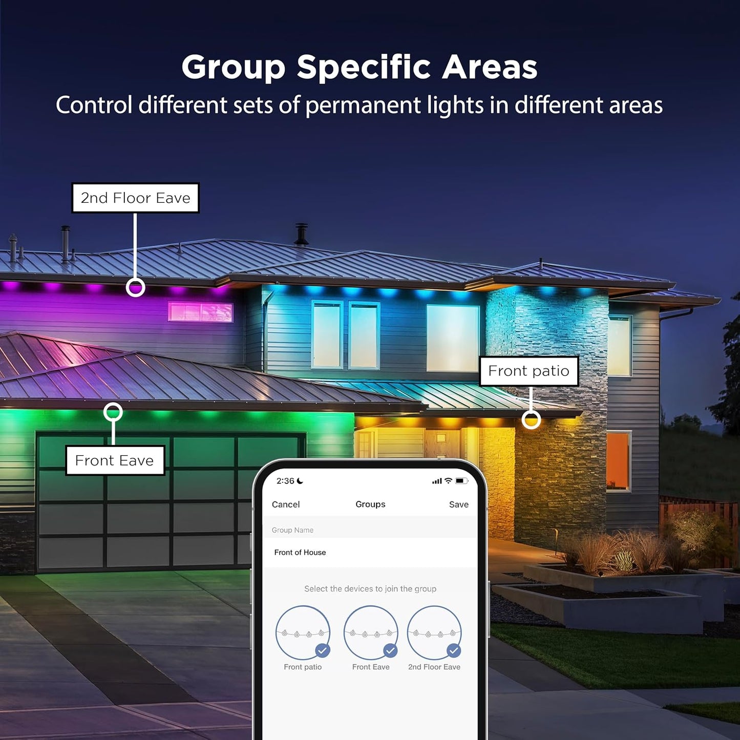 25FT SL50-30/RGBTW/AG SL100-60/RGBTW/AG, SL50-30RGBTWAG/25EXT Feit Electric Extension Only, Outdoor Permanent Lights