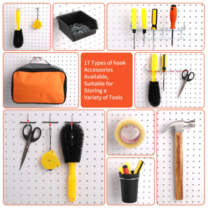 FALPRO 130PCS Pegboard Hooks Assortment - Peg board Hooks for Hanging Tools with Pegboard Bins & Cups,1/8-Inch Pegboard Wall Organizer - Ideal for Organizing in the Garage Kitchen Workbench Craft Room