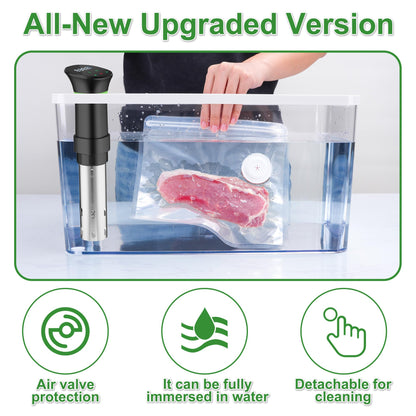 FIRAWER Reusable Vacuum Sealer Bags - BPA-Free, Leakproof Food Storage Bags for Sous Vide, Freezer & Meal Prep | Compatible with Most Vacuum Sealers (8.5 * 8.5in Bags 12Pcs)