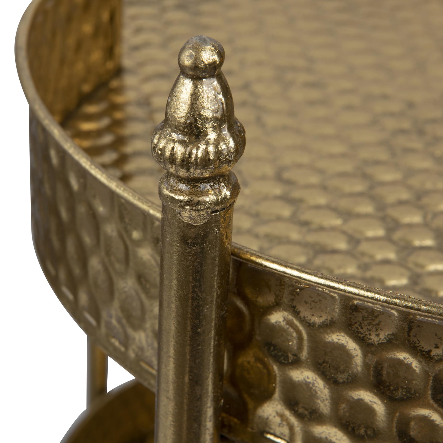 Metal Clover Shaped Bar Cart in Gold