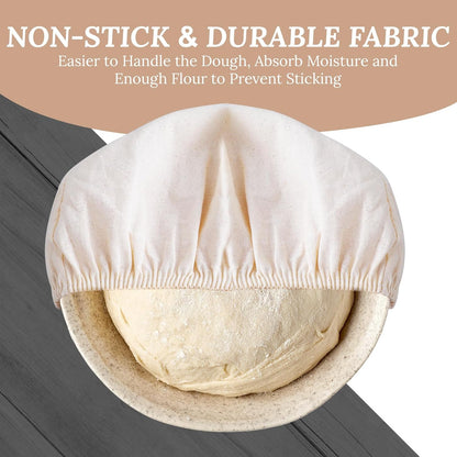 2 Pcs Bread Proofing Basket Cloth Liner, Oval Baking Dough Sourdough Baskets Cover Proofing Cloth for Home Baking -